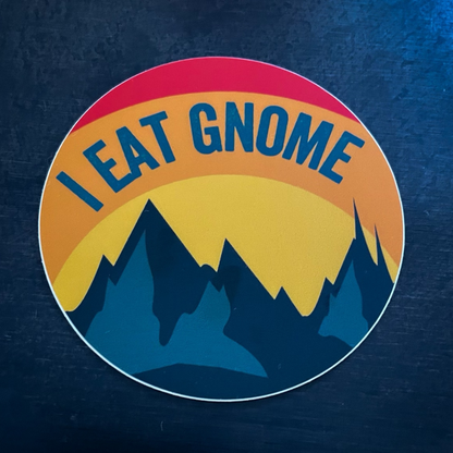 i eat gnome sticker rising sun sticker
