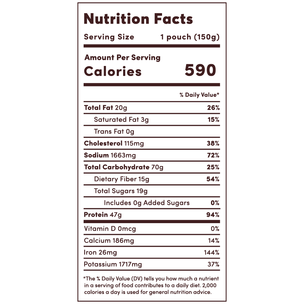 freeze dried chicken pozole nutrition facts