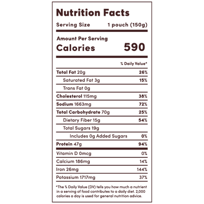 freeze dried chicken pozole nutrition facts