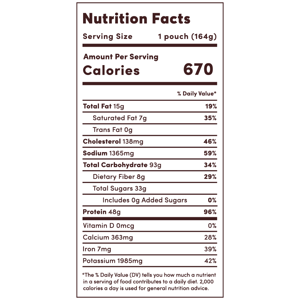 freeze dried indian yogurt braised chicken nutrition facts