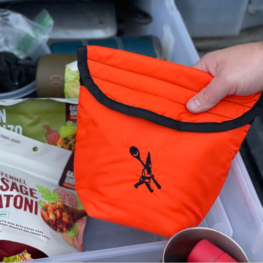 insulated meal bag in use