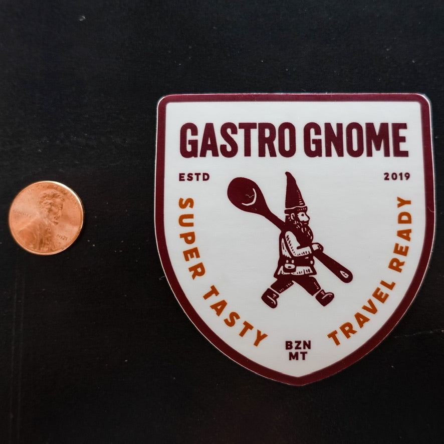gastro gnome sticker super tasty travel ready size comparison