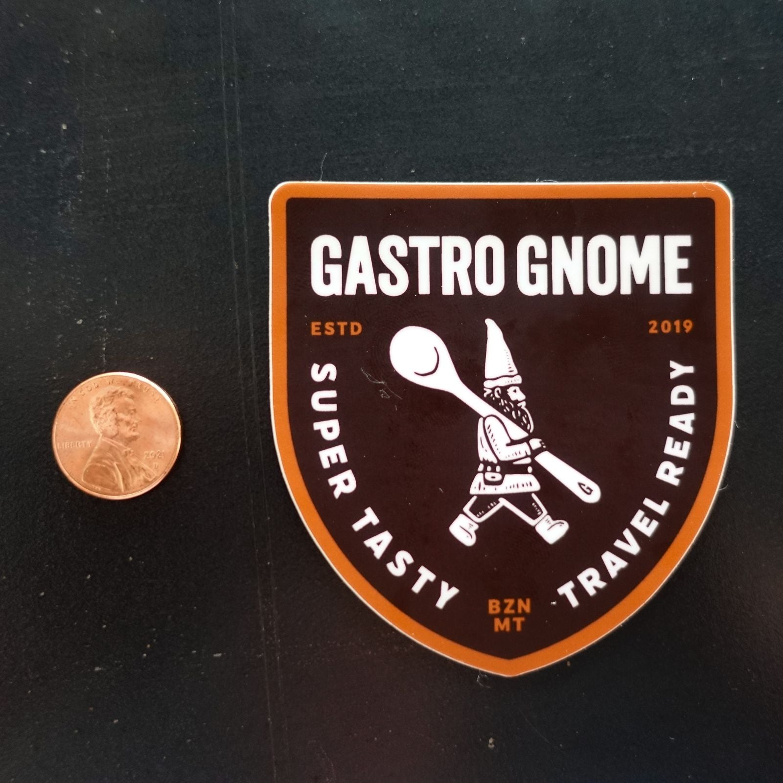 gastro gnome logo sticker classic size comparison