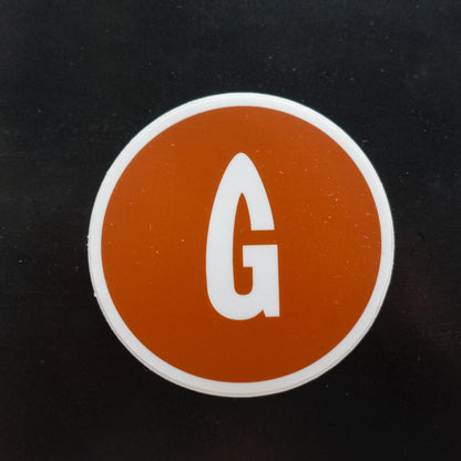 orange gastro gnome logo sticker