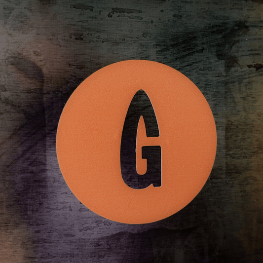 orange g gastro gnome logo transfer sticker