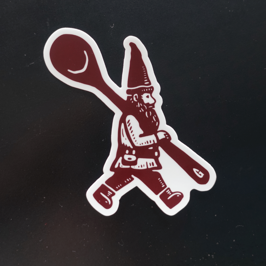 gnome sticker classic logo maroon